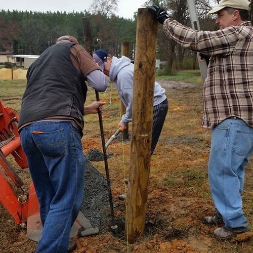 working together to install a post